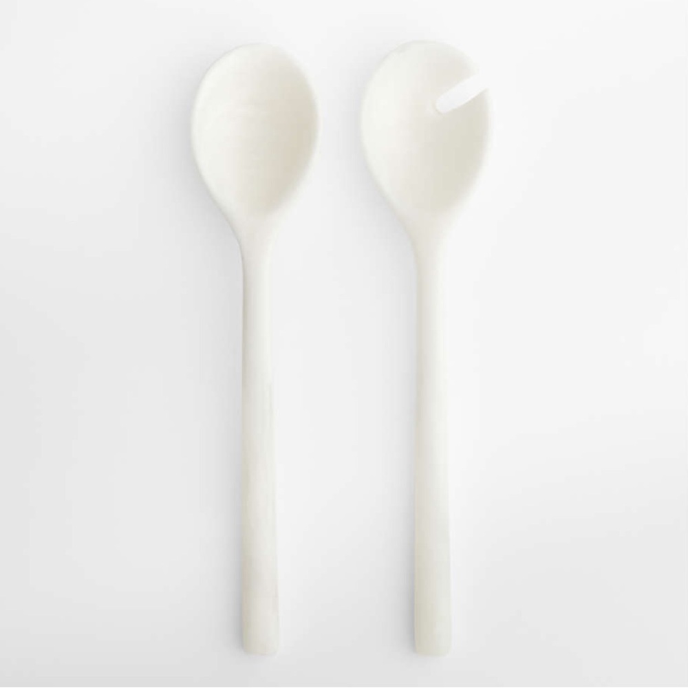 Crate & Barrel Naya White Resin Salad Servers, Set of 2